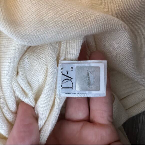 NWOT Diane Von Furstenberg cream wool silk sweater open cross back sz S - Picture 8 of 9